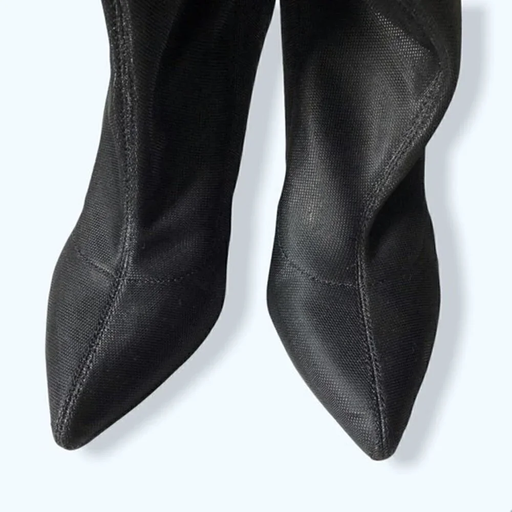 Badgley Mischka Stiletto Sock Boots Jewel Ronny Shimmer Pointed Toe Evening 7 - Picture 5 of 12